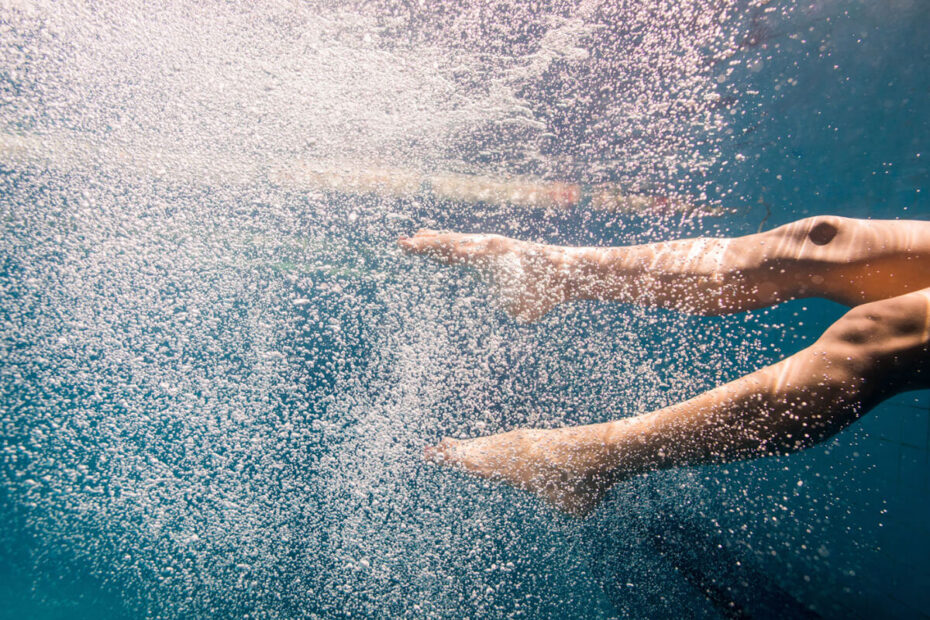 legs underwater swimming